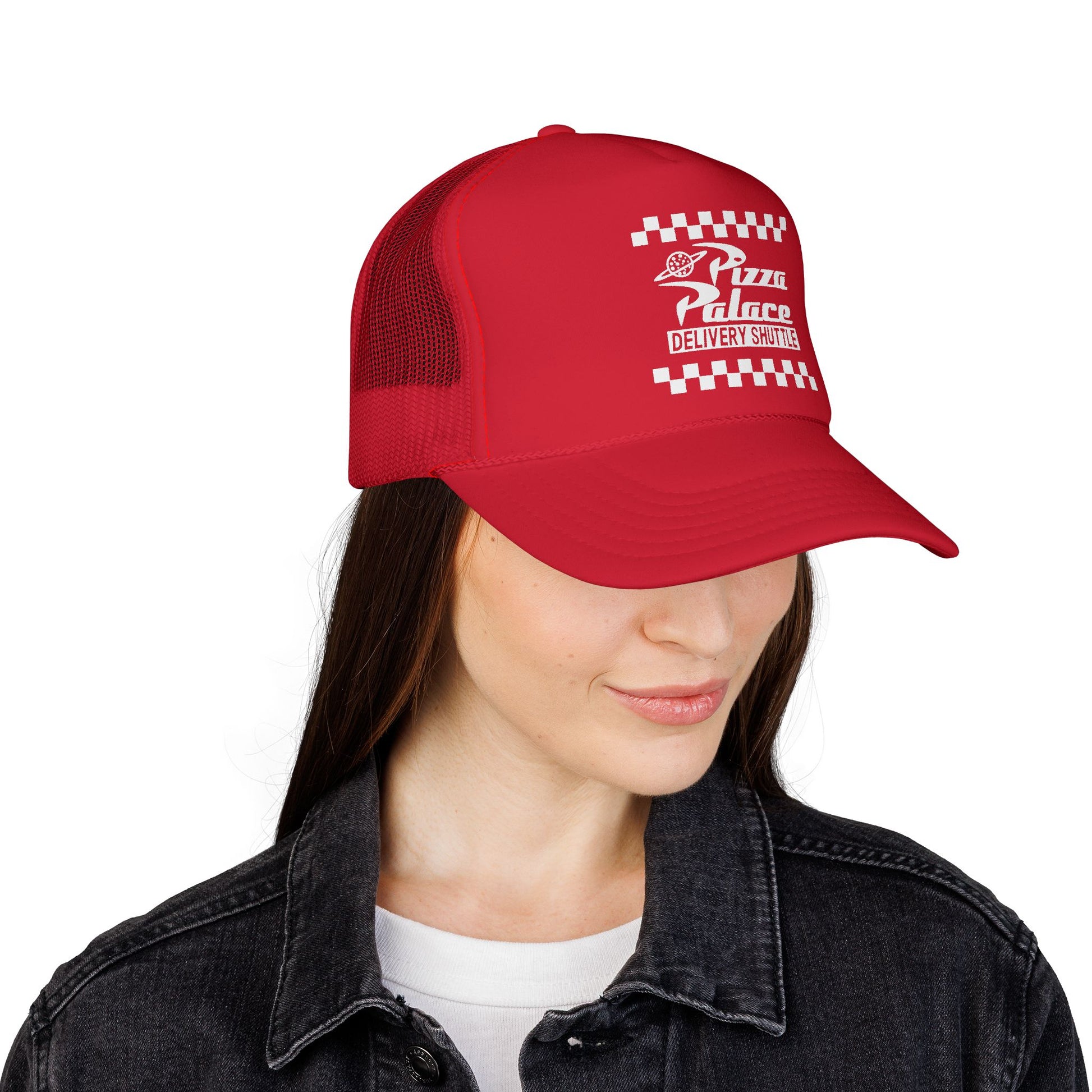 Pizza Palace Delivery Trucker Cap | Retro Checkerboard Logo